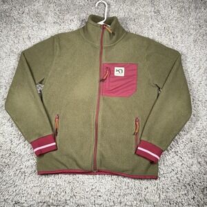 Kari Traa Rothe Midlayer Jacket Size Medium Fleece‎ Full Zip Olive Green